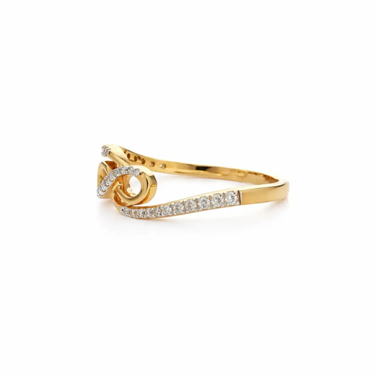 0.22 CT NATURAL DIAMOND WOMENS RING 18K GOLD